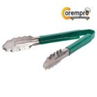 9-stainless-steel-green-coated-handle-tong-scalloped