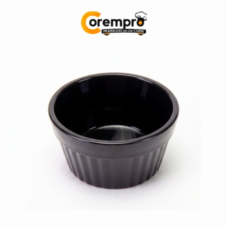 Ramekin Salsero 4 onzas / 90 ml  Negro estriado