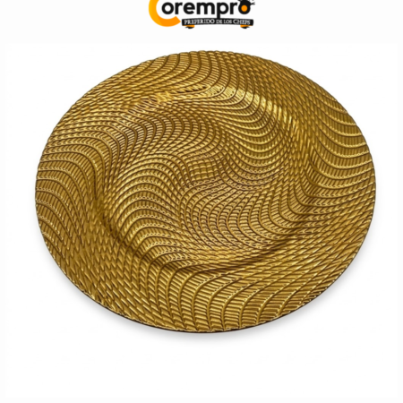 Plato Base Dorado Redondo 33 cm