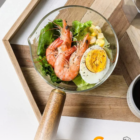 Olla/ Lechera Borosilicato 600 ml Mango de Madera