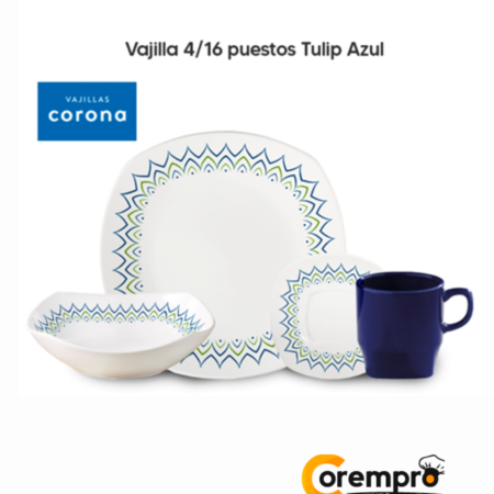 Vajilla Corona Tulip 16 piezas