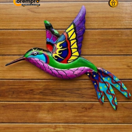 Adorno Metal Colibrí 22x22 cm