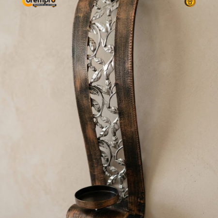 Porta Velas Color Bronce Para Pared