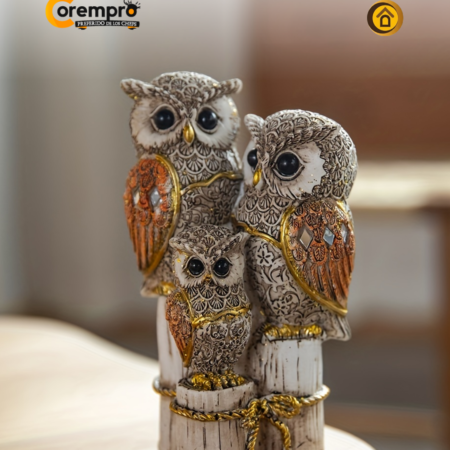 3 Búhos Poliresina  de 15 cm