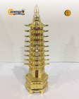 Adorno Pagoda Dorada 13 cm