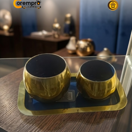 Bandeja con Portavelas 24x13 cm 3 Piezas