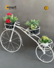 Porta Maceta Metálico en Forma de Bicicleta 80x50 cm