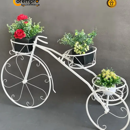 Porta Maceta Metálico en Forma de Bicicleta 80x50 cm
