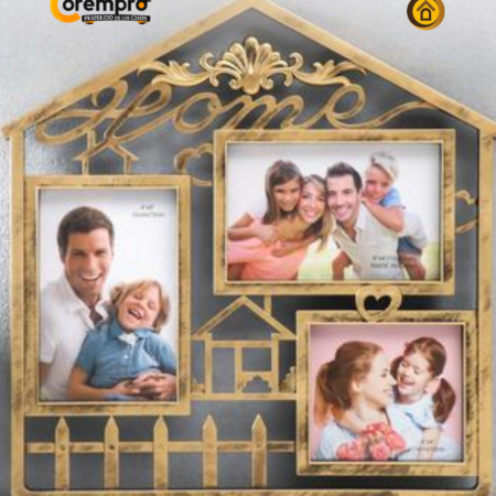 Porta Retrato Plástico 3 Fotos 35x33 cm