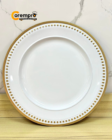 Plato Base Blanco Filo Dorado 33 cm