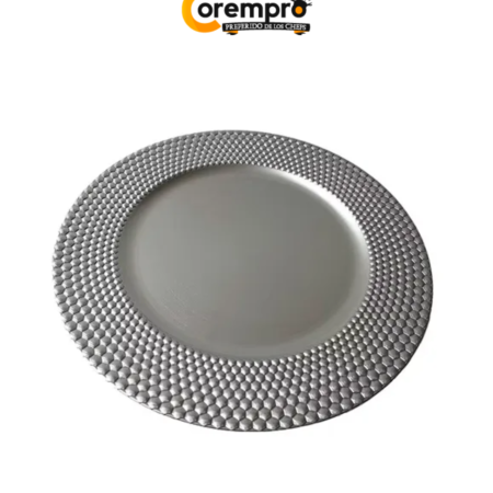 Plato Base Color Plateado  32 cm