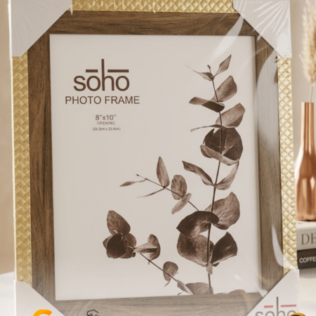 Marco de Fotos Estilo Madera con Borde Dorado  8 x 10 ¨