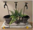 Macetero con Grifo Metálico 3x38x30