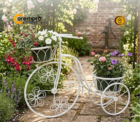 Porta Maceta Metálico en Forma de Bicicleta 68x48cm