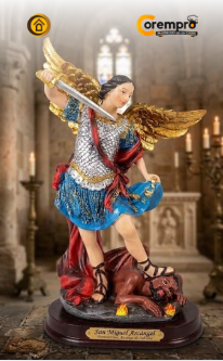 Estatua Arcángel San Miguel de 22 cm Poliresina