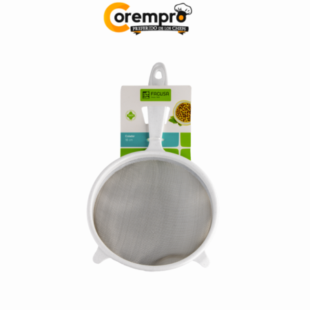 Colador de Mango de Plástico con Malla de Acero 18 cm