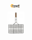 Rejilla de Metal con Mango de Madera Para Asar Carnes Vegetales
