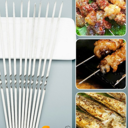 Set de 10 Brochetas de Acero Inoxidable