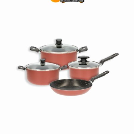 Set de ollas Tramontina Rojo con Antiadherente