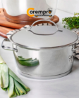 Cacerola de Acero Inoxidable Allegra Tramontina 4.4 Litros con Tapa de Acero