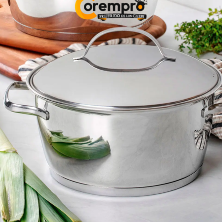 Cacerola de Acero Inoxidable Allegra Tramontina 4.4 Litros con Tapa de Acero