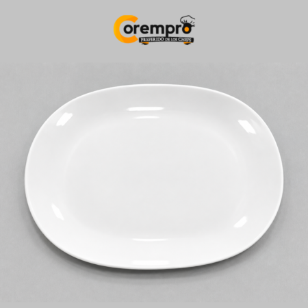 Plato Opal Blanco Rectangular  38 cm