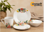 Vajilla de Porcelana Floral de 16 piezas