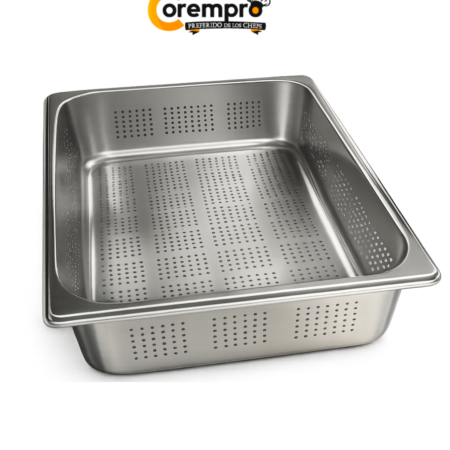 Bandeja de Acero Inoxidable Perforada 4"