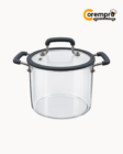 Olla de Vidrio Borosilicato con Mango de Acero con Silicon