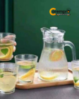 Set de Jarra con 4 Vasos de Vidrio