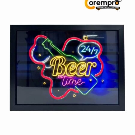 Cuadro con Luz Led Beer Time 41x30 cm