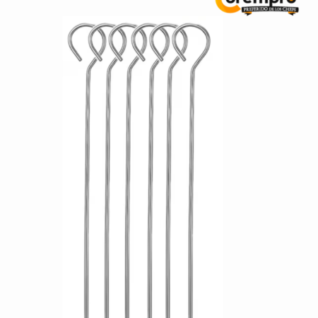 Set de 6 Brochetas de Acero Inoxidable 50 cm