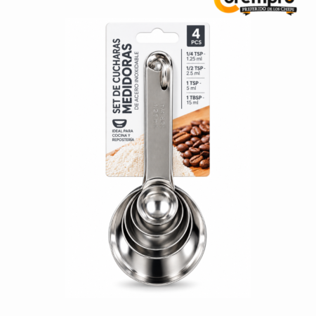 Set de 4 Cucharas Dosificadoras de Acero